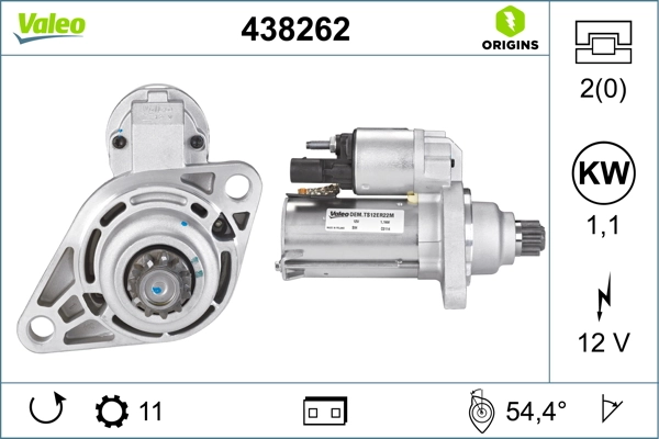 Compre 438262 VALEO Motor de arranco