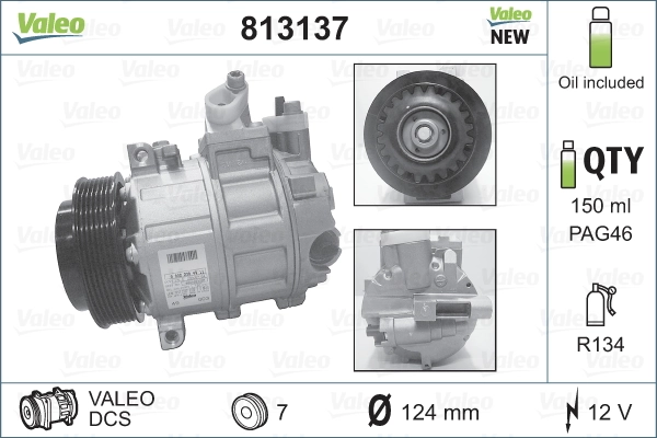 Compressor de aparelho de ar condicionado VALEO 813137 preço, a partir de 270,71 USD