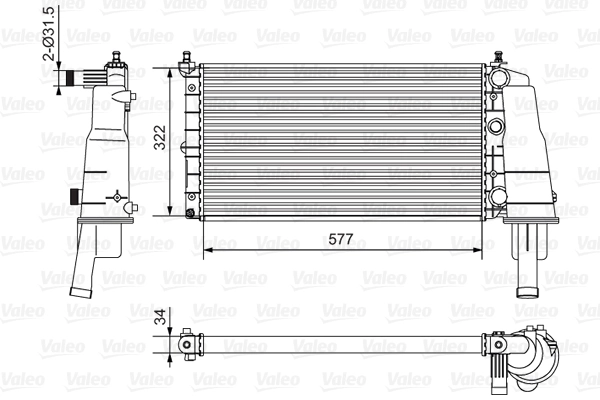 Radiador de esfriamento de motor BM160 Magneti Marelli