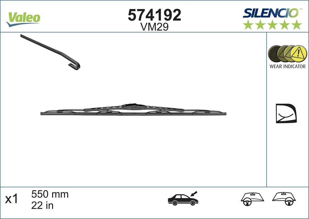 Limpa-pára-brisas do pára-brisas, kit de 2 un. VALEO 574192 preço, a partir de 14,83 USD