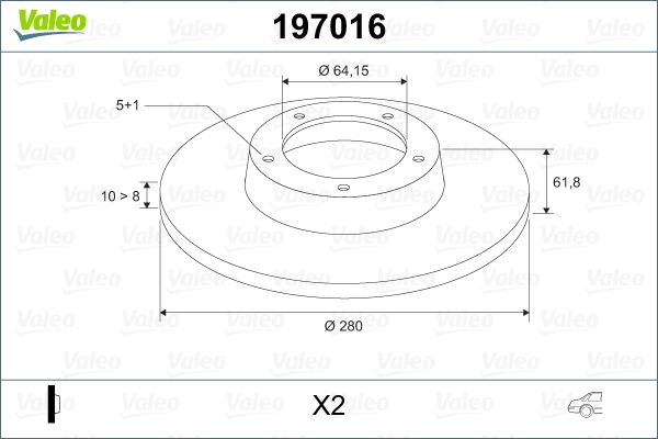 Compre 197016 VALEO Disco do freio traseiro