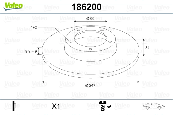 Compre 186200 VALEO Disco do freio dianteiro