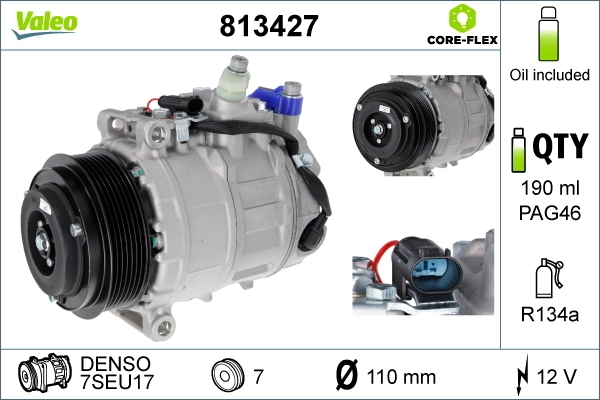 Compre 813427 VALEO Compressor de aparelho de ar condicionado