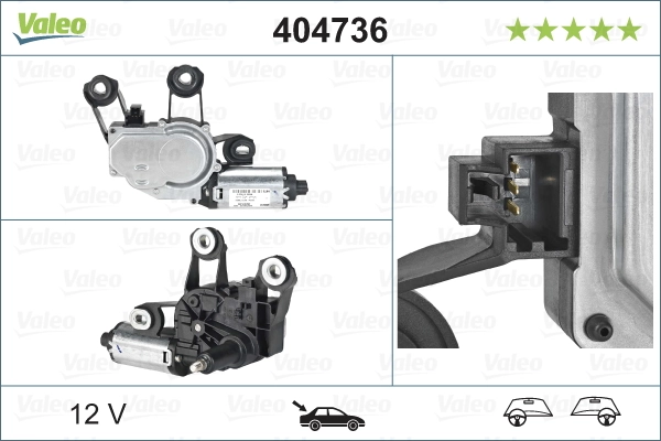 Compre 404736 VALEO Motor de limpador pára-brisas de vidro traseiro