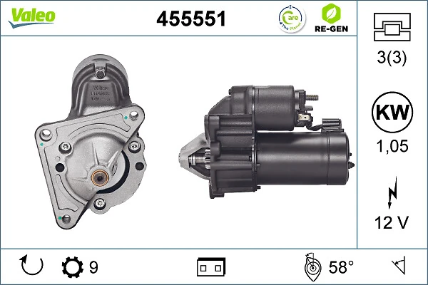 Compre 455551 VALEO Motor de arranco