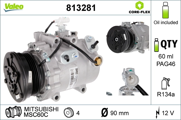 Compre 813281 VALEO Compressor de aparelho de ar condicionado