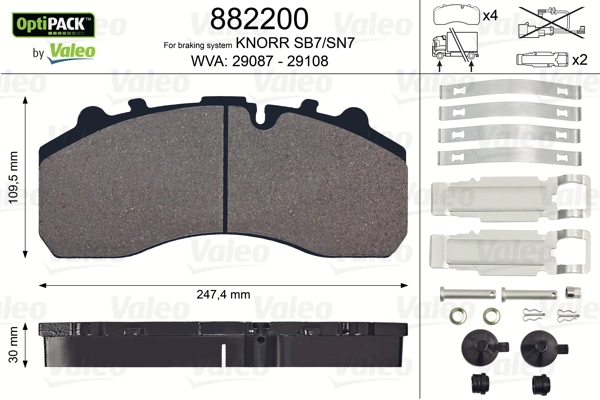 K094436K50 Knorr-bremse Sapatas do freio traseiras de disco