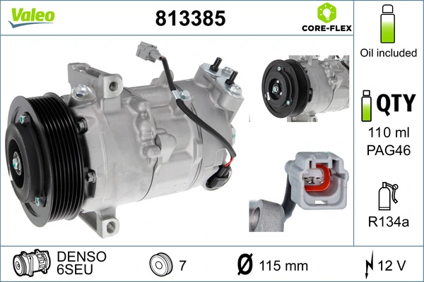 Compre 813385 VALEO Compressor de aparelho de ar condicionado