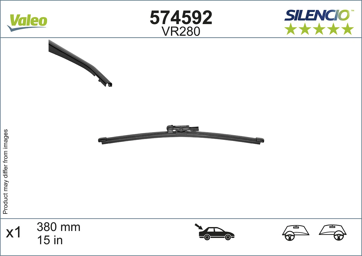 Limpa-pára-brisas de vidro traseiro VALEO 574592
