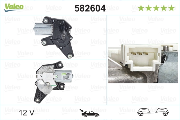 Motor de limpador pára-brisas de vidro traseiro 582604 VALEO