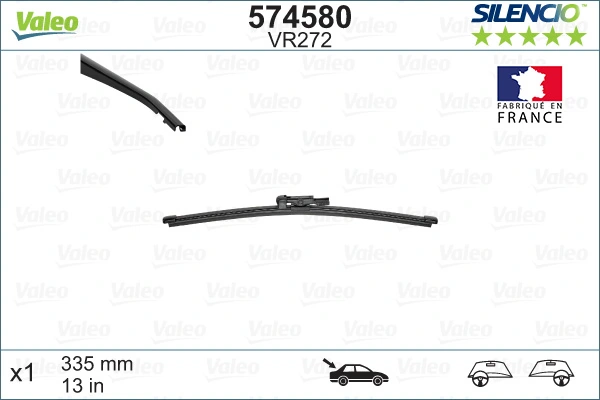 Limpa-pára-brisas de vidro traseiro VALEO 574580