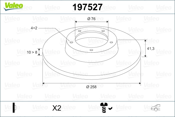 197527 VALEO Disco do freio traseiro