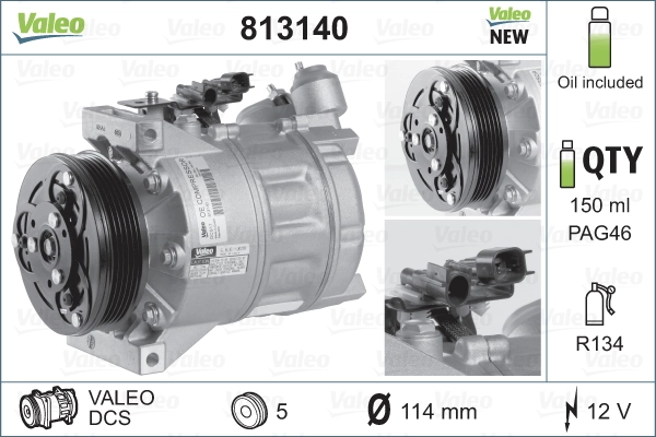 813140 VALEO Compressor de aparelho de ar condicionado