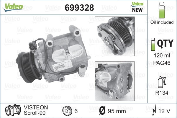 Compressor de aparelho de ar condicionado Ford Mondeo III B4Y