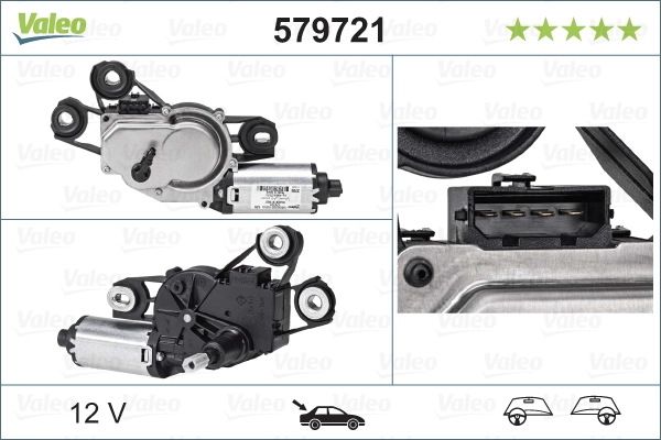 Compre 579721 VALEO Motor de limpador pára-brisas de vidro traseiro