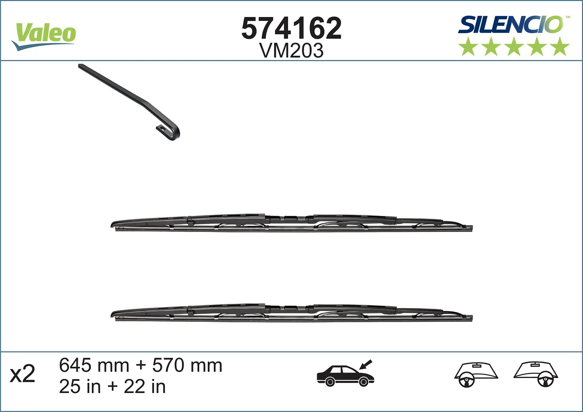 Limpa-pára-brisas do pára-brisas, kit de 2 un. VALEO 574162 preço, a partir de 29,11 USD