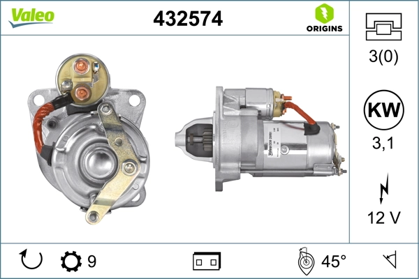 Motor de arranco VALEO 432574 preço, a partir de 110,67 USD