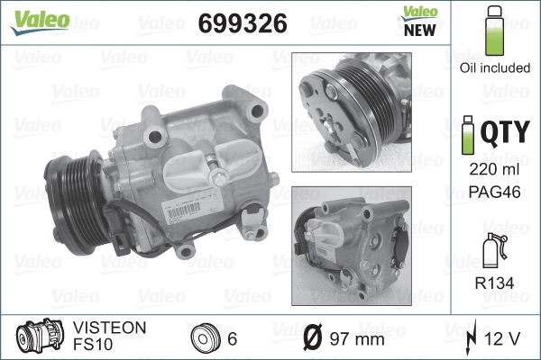  Compressor de aparelho de ar condicionado Ford Focus I sedan (DFW) (1999 - 2005) I
