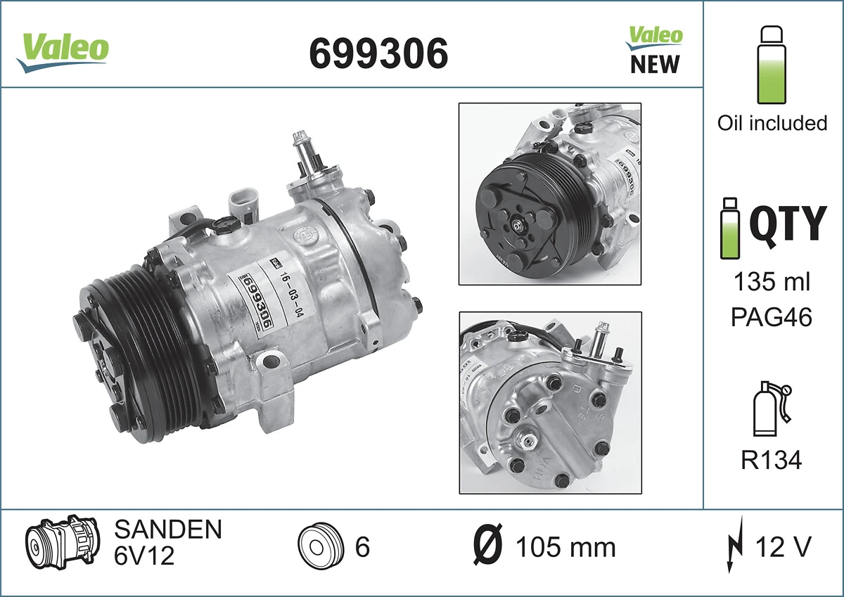 Compressor de aparelho de ar condicionado para Opel Astra G F48, F08