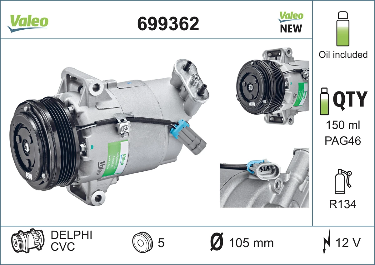 699362 VALEO Compressor de aparelho de ar condicionado