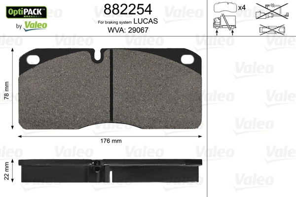 Sapatas do freio dianteiras de disco VALEO 882254 preço, a partir de 39,83 USD