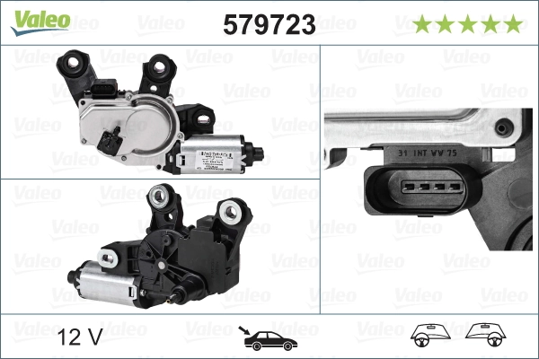 Compre 579723 VALEO Motor de limpador pára-brisas de vidro traseiro