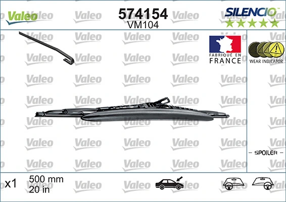 Compre 574154 VALEO Limpa-pára-brisas do pára-brisas de passageiro