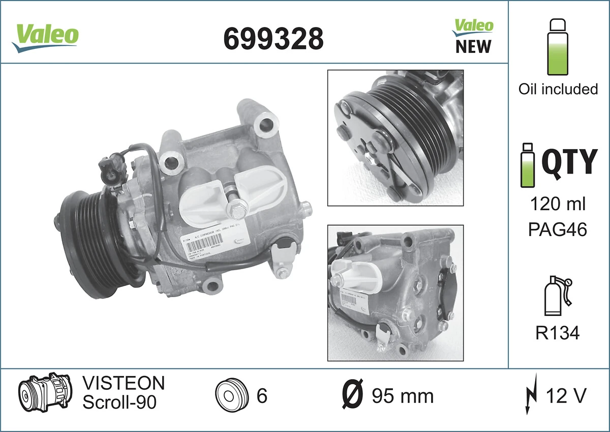 Compressor de aparelho de ar condicionado para Ford Mondeo III B4Y