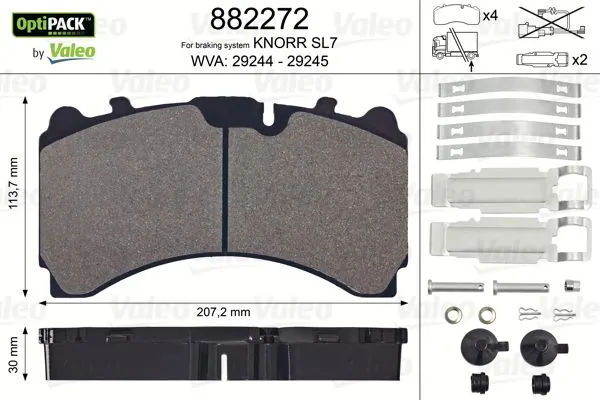  Sapatas do freio traseiras de disco Mercedes Benz Truck TRUCK ATEGO II camião de plataforma/chassis (2004 - 2026) II