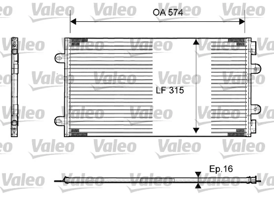 Radiador de aparelho de ar condicionado BC364 Magneti Marelli