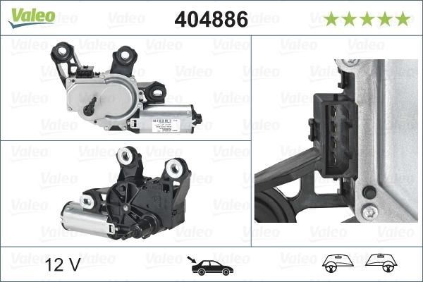 Compre 404886 VALEO Motor de limpador pára-brisas de vidro traseiro
