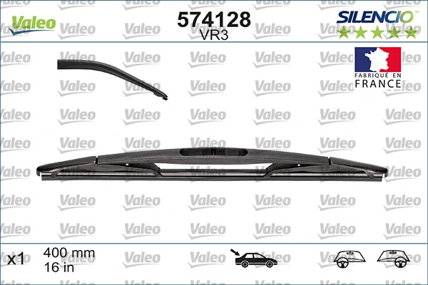 Limpa-pára-brisas de vidro traseiro VALEO 574128
