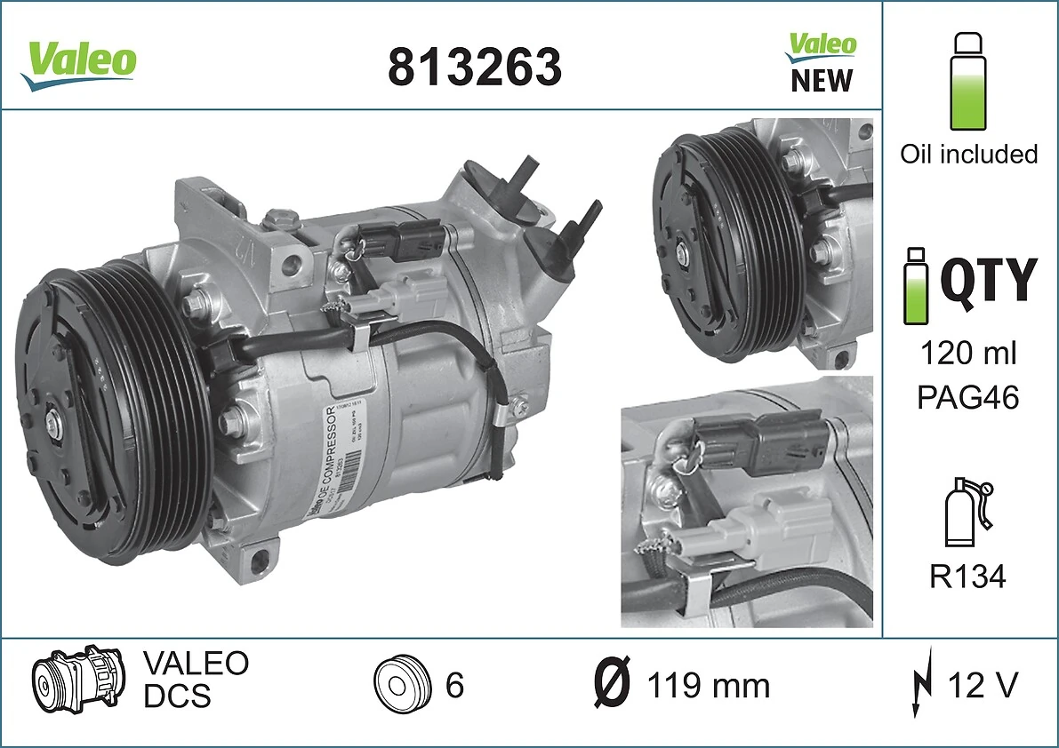 813263 VALEO Compressor de aparelho de ar condicionado