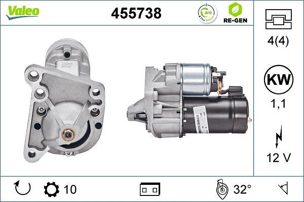 Compre 455738 VALEO Motor de arranco