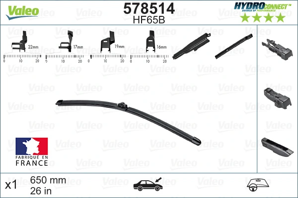 Limpa-pára-brisas do pára-brisas de condutor VALEO 578514