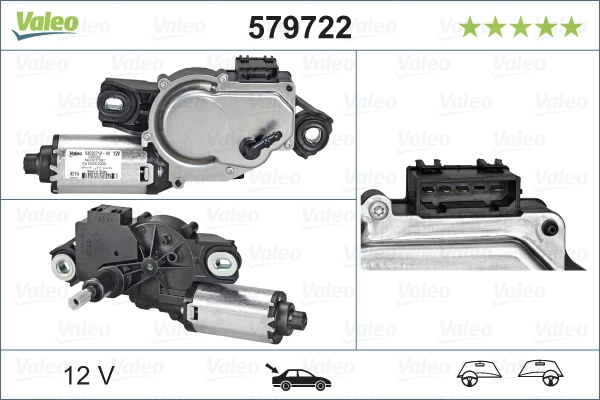 Compre 579722 VALEO Motor de limpador pára-brisas de vidro traseiro