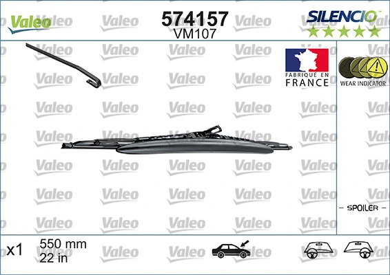 Compre 574157 VALEO Limpa-pára-brisas do pára-brisas de condutor