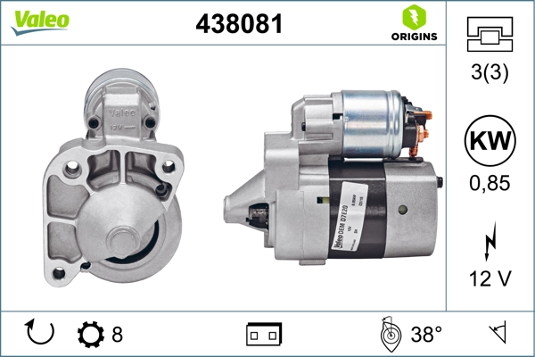 Compre 438081 VALEO Motor de arranco
