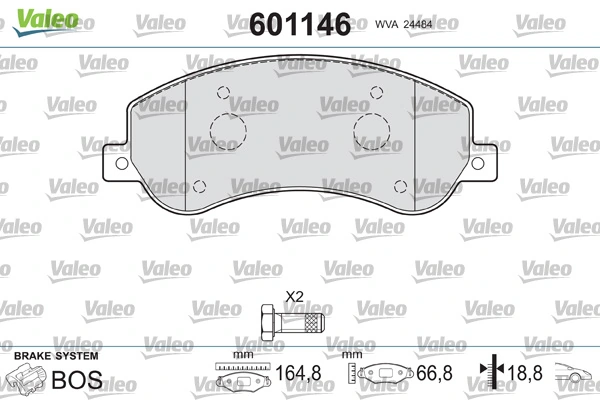 601146 VALEO Sapatas do freio dianteiras de disco