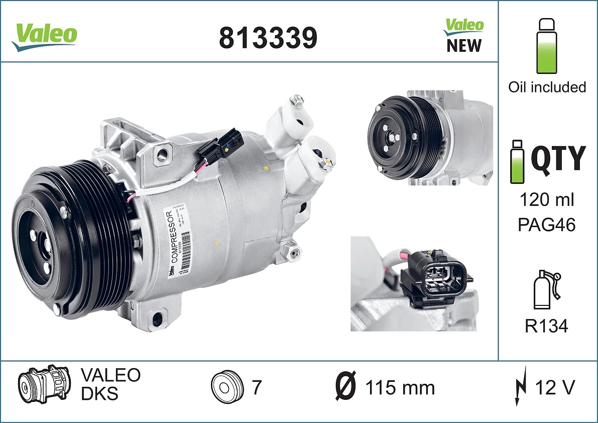 813339 VALEO Compressor de aparelho de ar condicionado