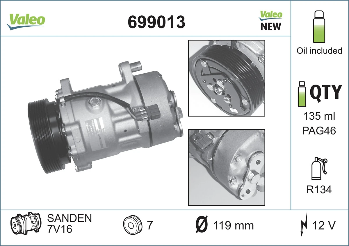 Compressor de aparelho de ar condicionado 1135290 VAG