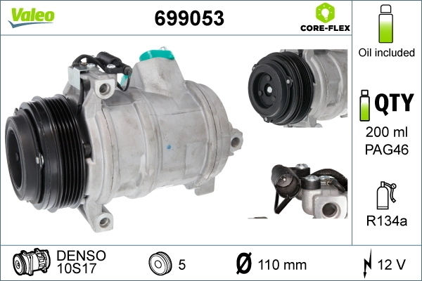 Compre 699053 VALEO Compressor de aparelho de ar condicionado