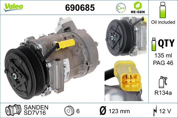 Compressor de aparelho de ar condicionado VAG 9659232180