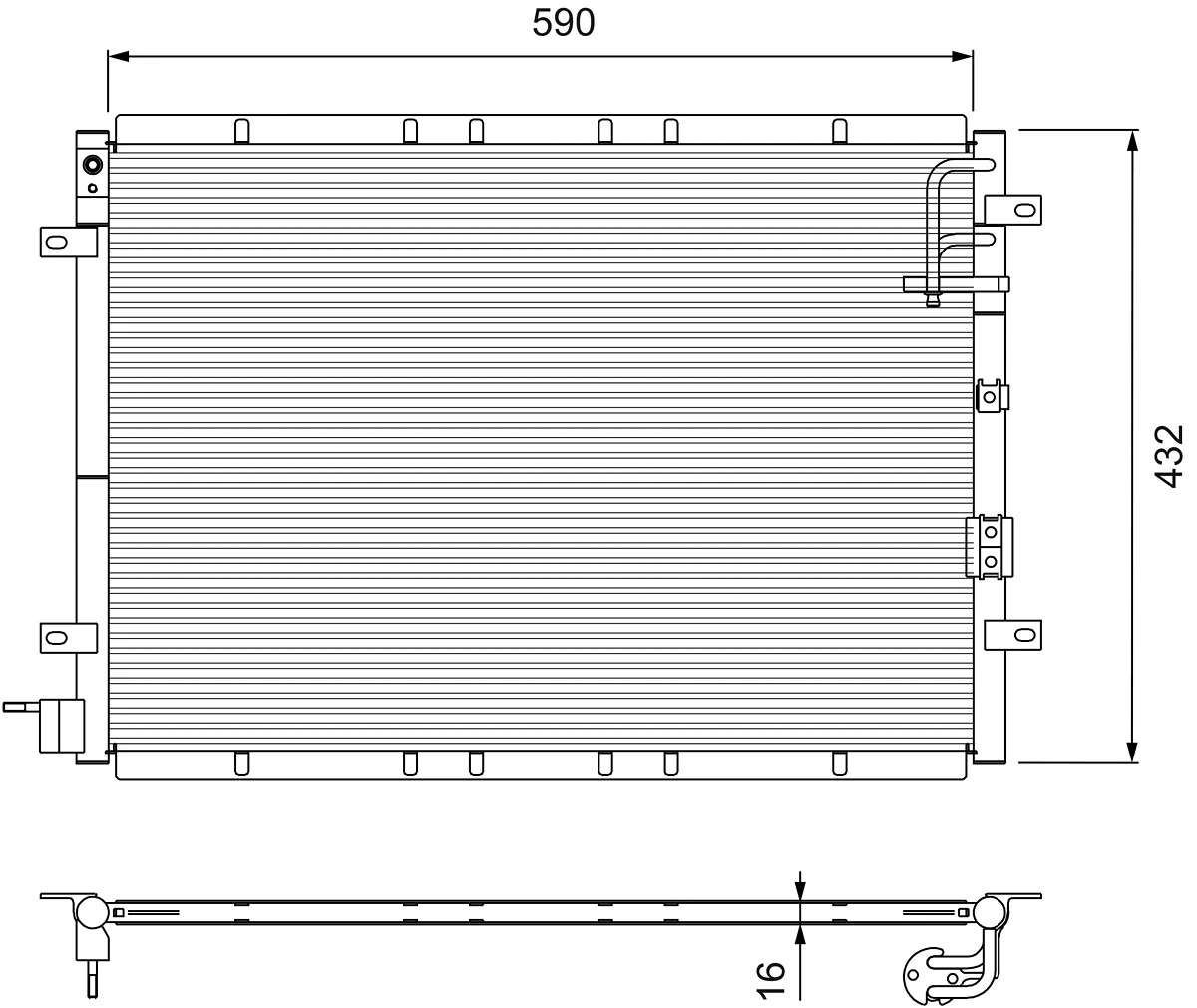 Radiador de aparelho de ar condicionado para KIA Sorento I JC