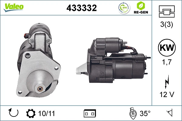 Compre 433332 VALEO Motor de arranco