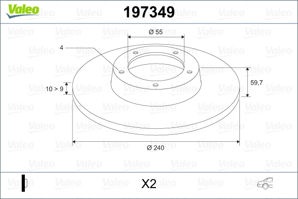 Compre 197349 VALEO Disco do freio traseiro