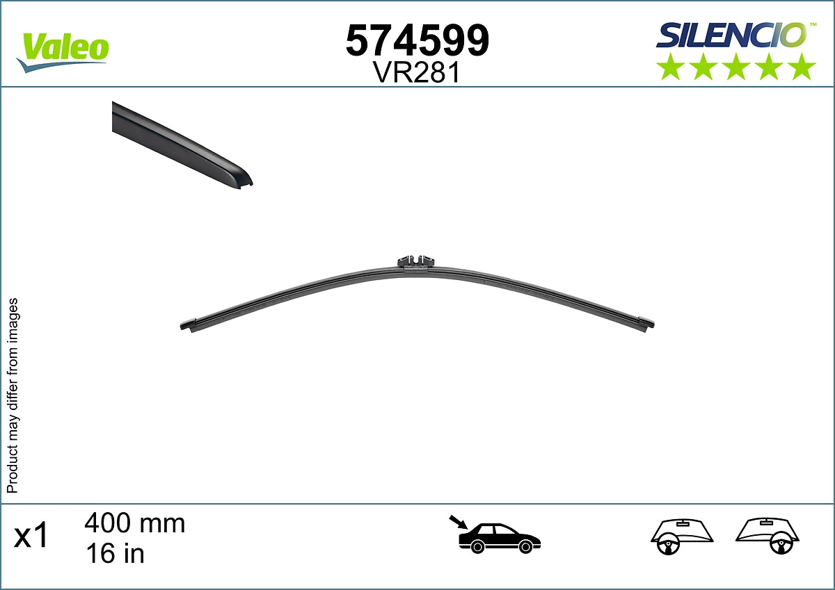 Limpa-pára-brisas de vidro traseiro VALEO 574599