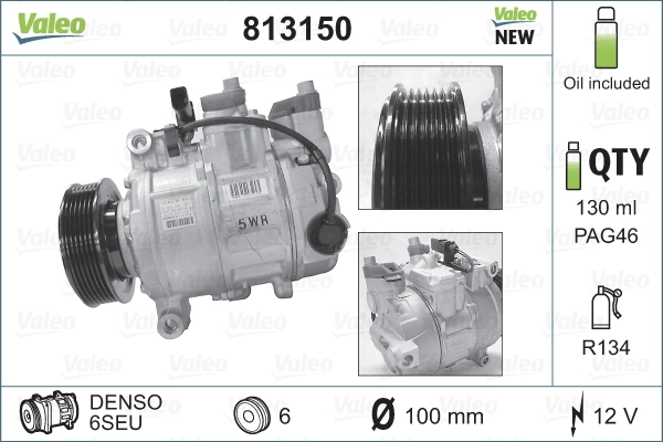 Compressor de aparelho de ar condicionado VALEO 813150 preço, a partir de 319,71 USD