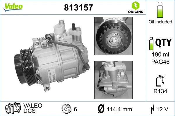813157 VALEO Compressor de aparelho de ar condicionado