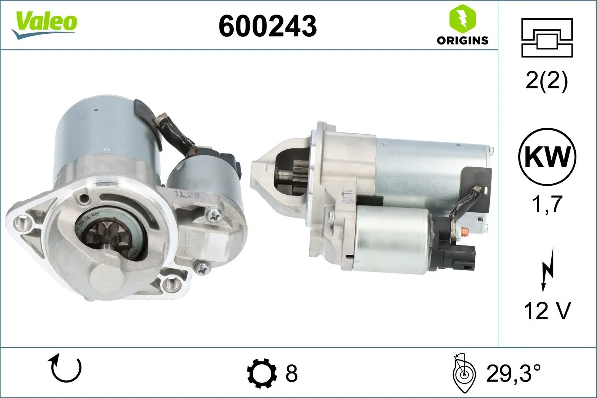 Compre 600243 VALEO Motor de arranco